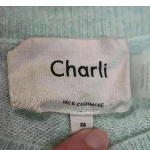 ANTHROPOLOGIE By Charli Cashmere Sweater Embroidered Making Waves Women Med - Picture 7 of 12